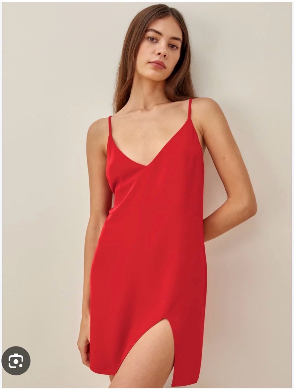 Reformation Calais Short Dress Red